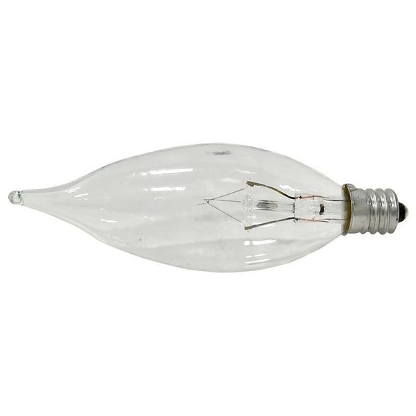 Sylvania Incandescent Lamp, 15 W, B10 Lamp, Candelabra Lamp Base, 65 Lumens, 2850 K Color Temp 13448